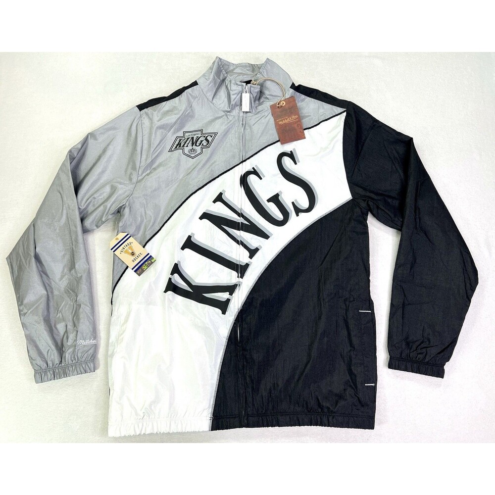 Los Angeles Kings Mitchell And Ness Arched Retro Windbreaker Jacket Mens Medium